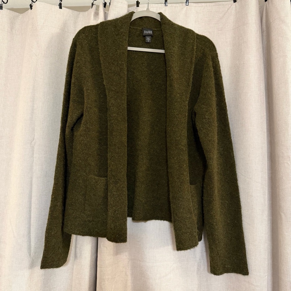 Eileen Fisher Wool Alpaca Blend Sweater Cardigan